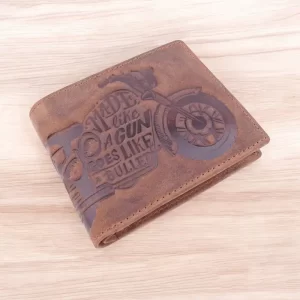 Cognac Hunter Leather Mens RFID Protected Wallet